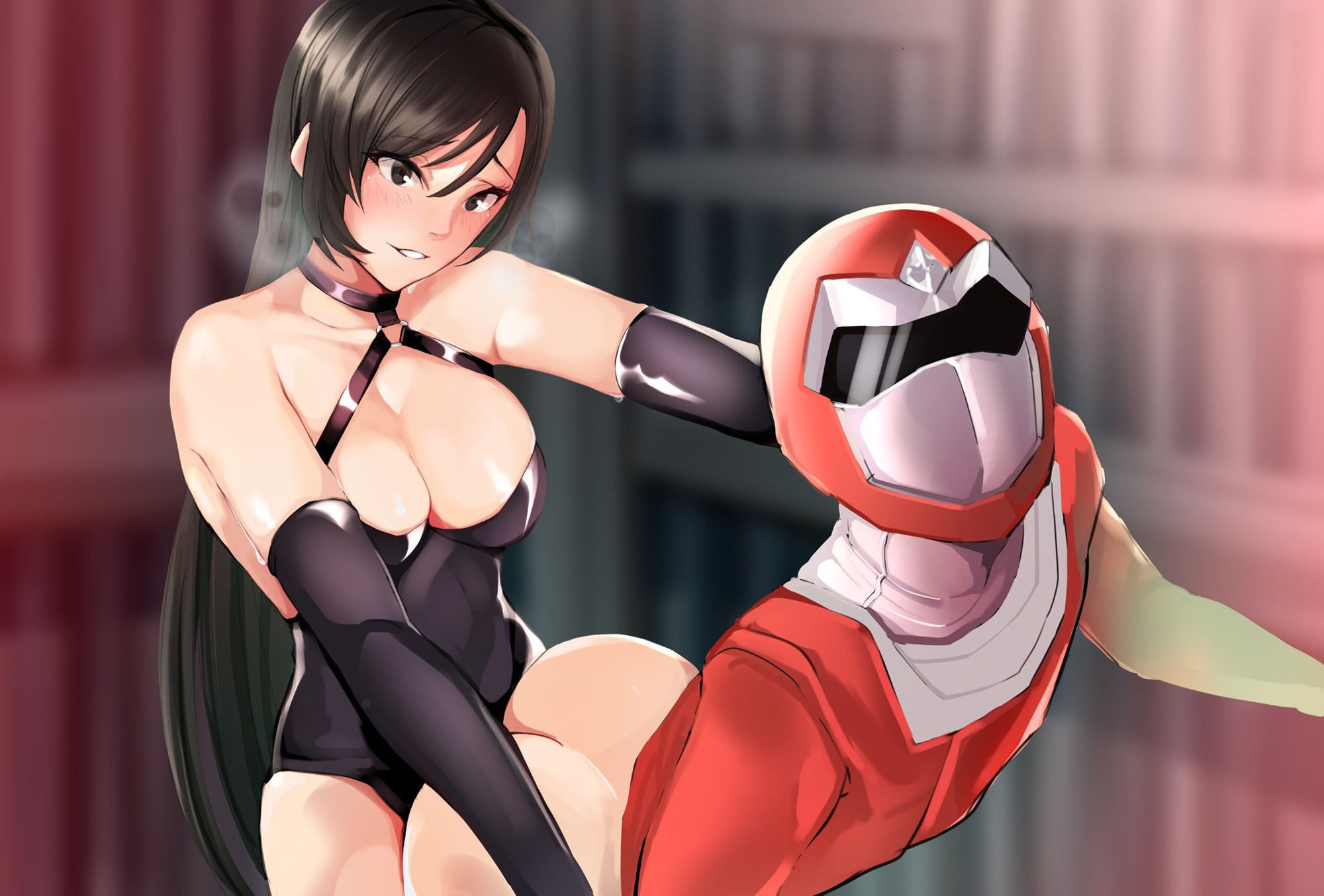 サンプル画像1:【正義のヒーロー戦隊、マゾ堕ち陥落】敵の女幹部の性的拷問に屈伏しプライド崩壊。地球の民の目の前で敗北宣言。大量浣腸と屈辱射精でマゾ絶頂する5人のヒーロー(RIN  world) [d_181310]