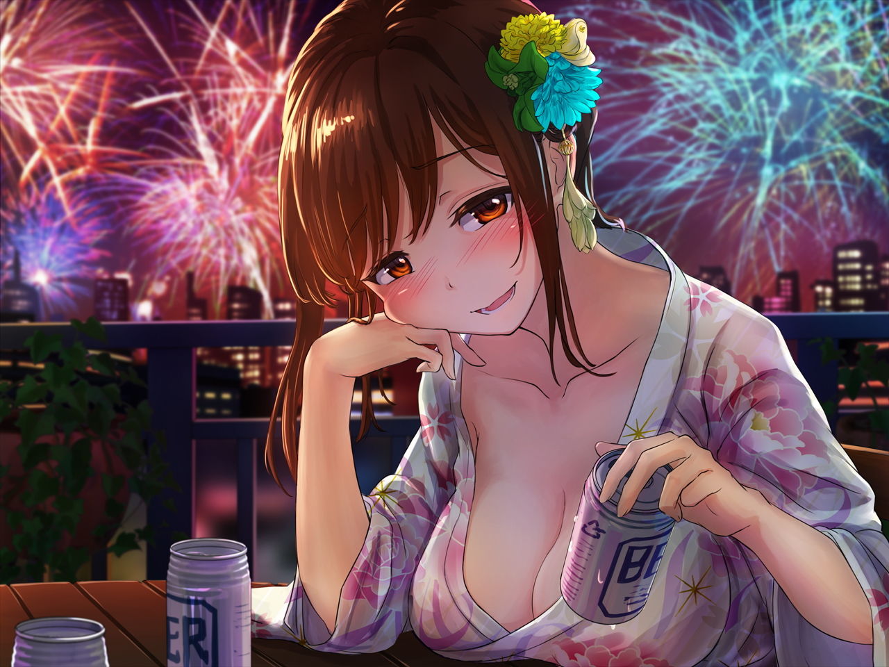 サンプル画像1:先輩と僕の秘密の花火大会【バイノーラル/KU100】(にゃんまぐろ同好会) [d_182262]