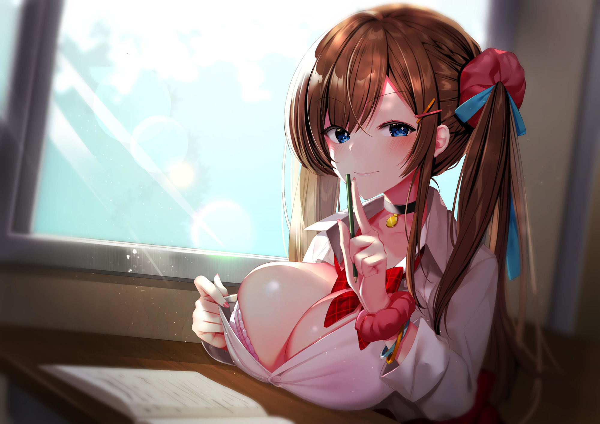 サンプル画像1:隣の席の巨乳ギャルとイチャラブセックス！中出しエッチで学生結婚しちゃおっか♪【バイノーラル】(幸福少女) [d_197917]