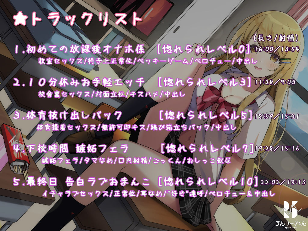 サンプル画像5:【バイノーラル】オナホ係の同級生ギャルJKは意外にチョロくて惚れやすい(ろんりーわん) [d_200871]