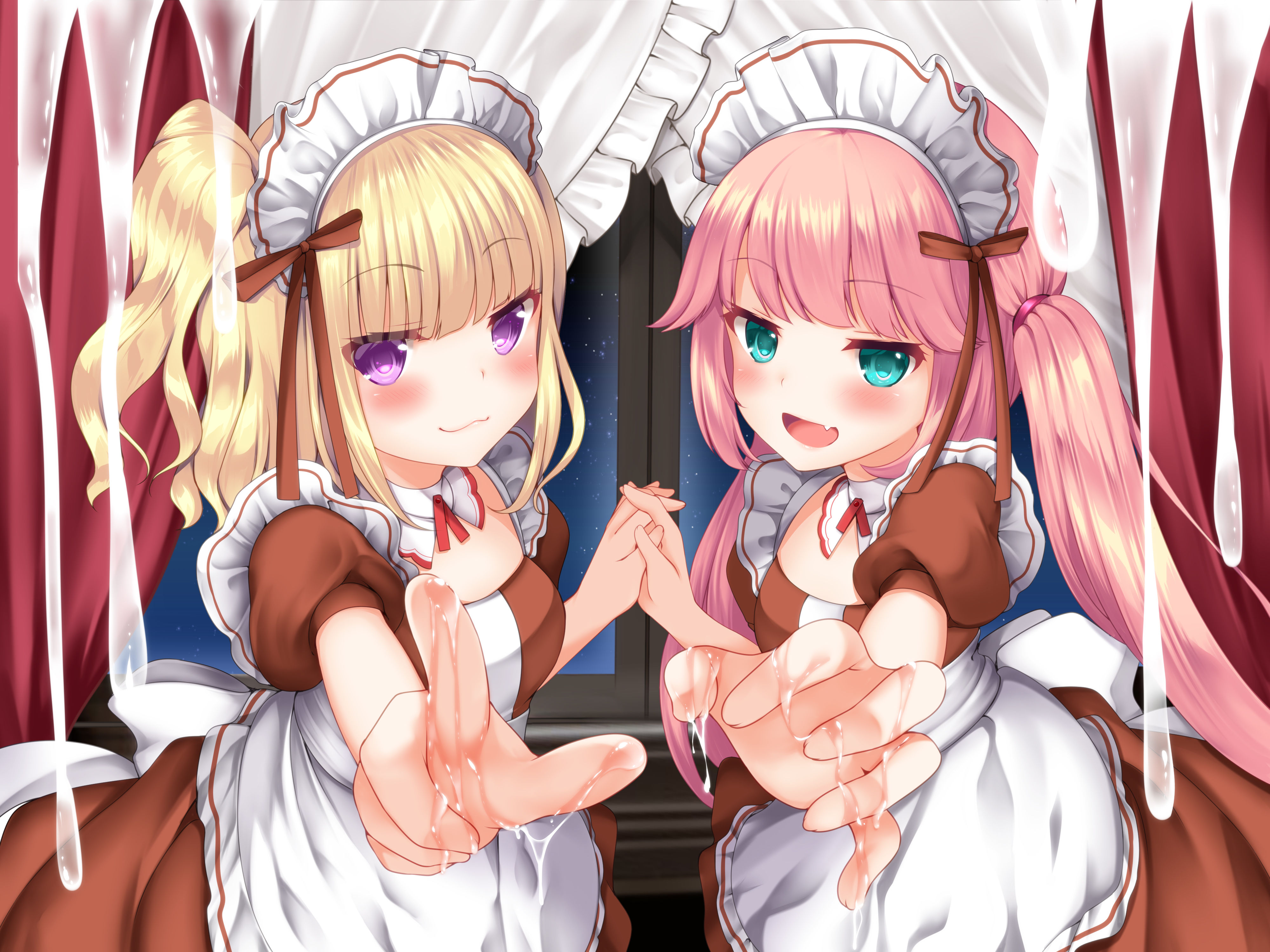 サンプル画像1:【最狂ロリダウナー】【自称】天才メイドひな子と【自称】万能メイドもな子が主人（オレ）の言うこと全無視でぐちょぐちょに犯してくるのですがw【DL版】(ラブ×ダークネス) [d_203354]