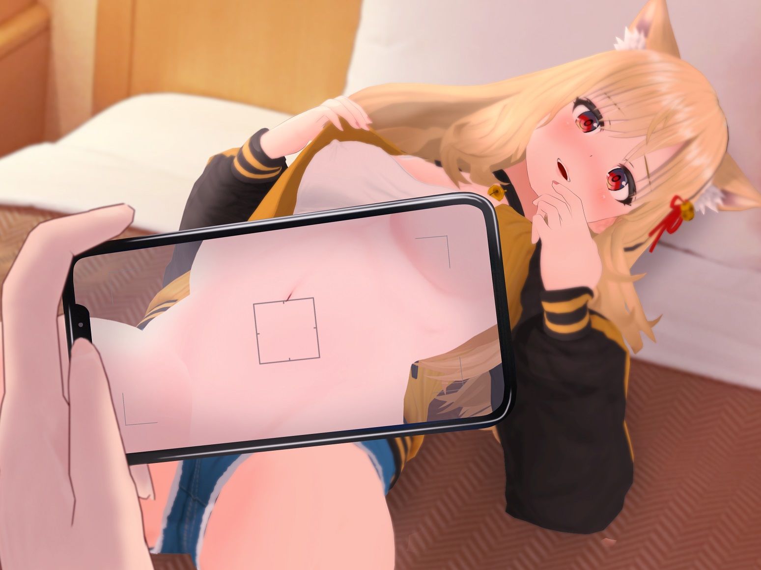 サンプル画像3:【バイノーラル】発情カメラアプリで人気レイヤーと’なかよく’なりました(シレスティアル) [d_204201]