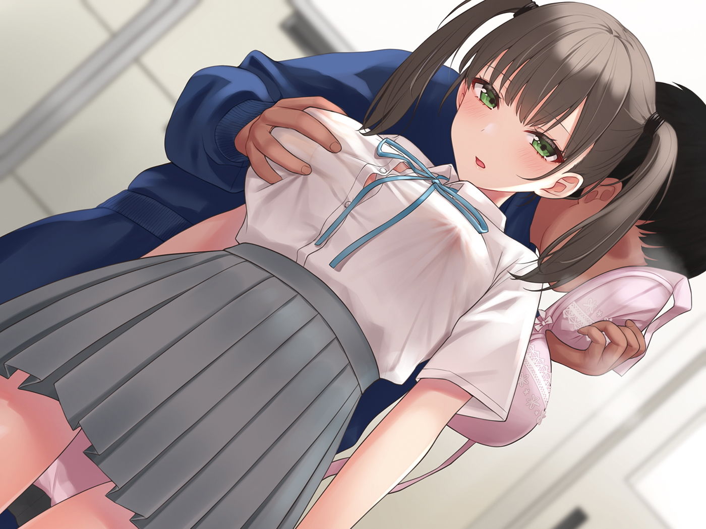 サンプル画像1:セクハラに無頓着なクールJKは小柄なのにおっぱいがデカすぎる(USA WORKS) [d_204560]