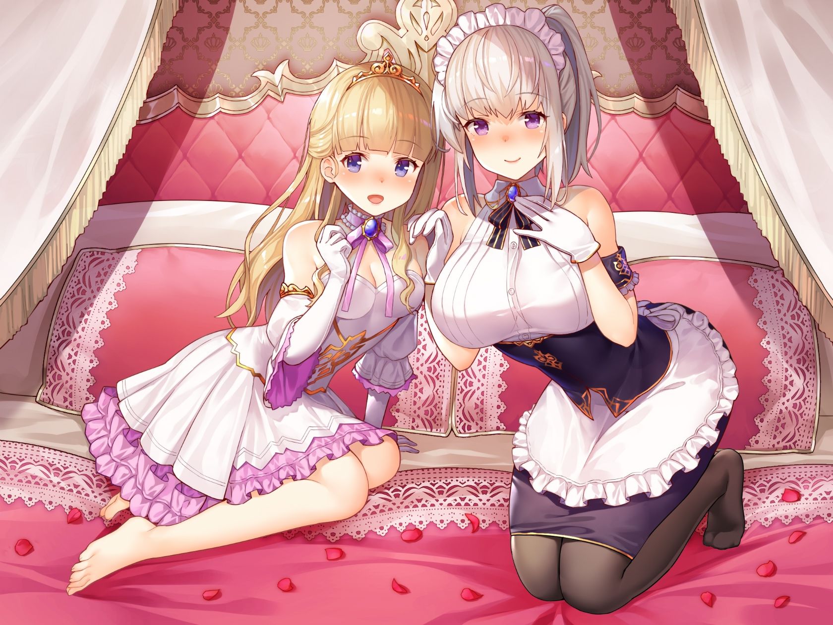 サンプル画像1:【淫語・喘ぎ声】姫妻＆メイド妻の生ハメ最優先 王室スローライフ(ろんりーわん) [d_207263]