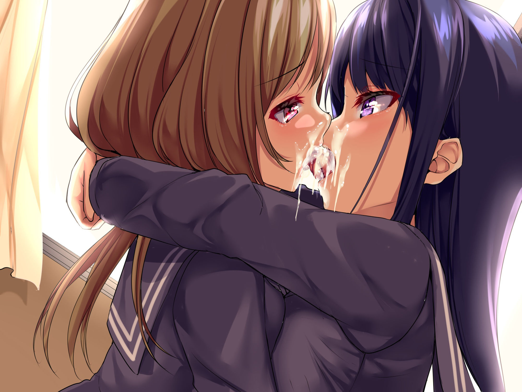 サンプル画像3:認識不能 イチャつく百合のお口をイタズラ(サークルてらおな) [d_207445]