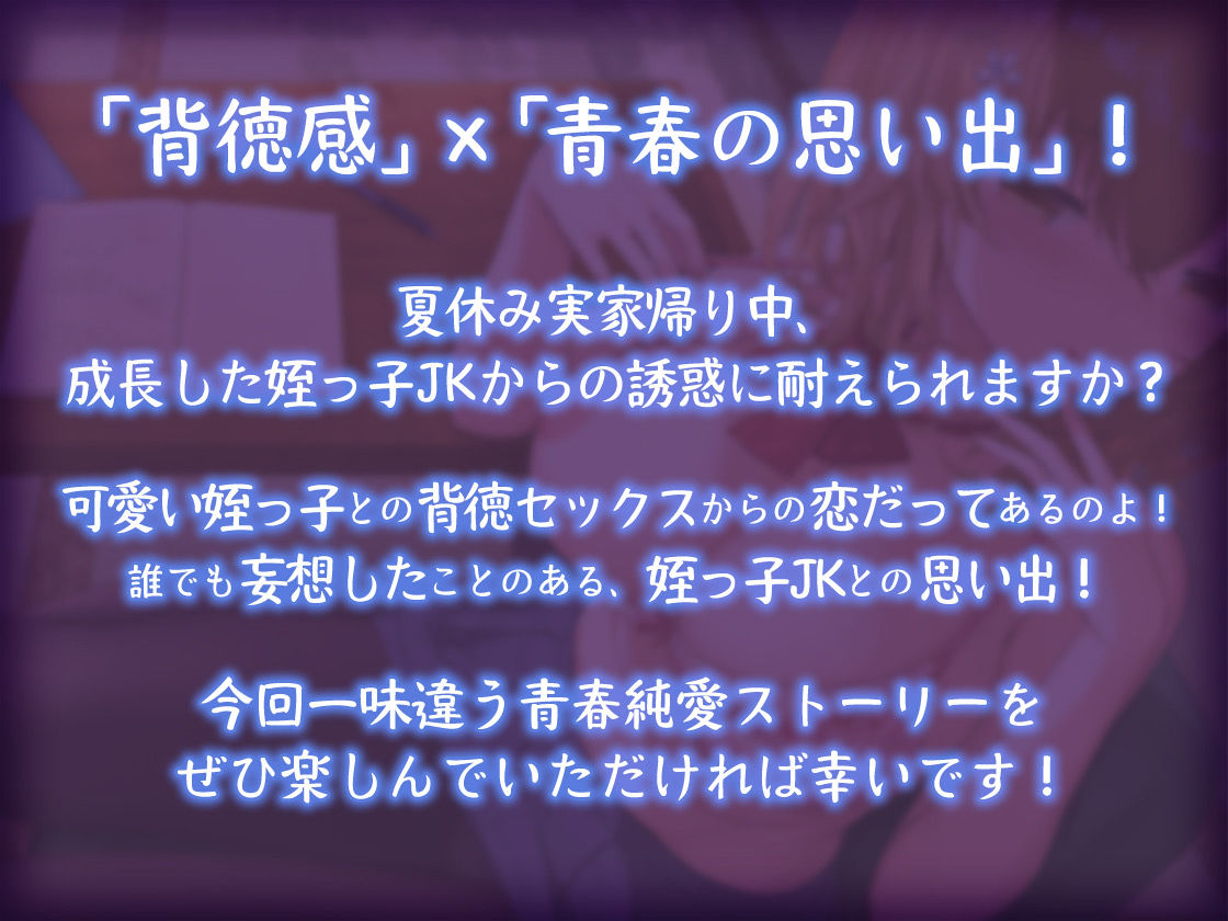 サンプル画像1:【青春純愛妄想系】姪っ子JKと過ごす甘々夏休み〜背徳の初体験と忘れ得ぬ日々〜(m3t) [d_214453]