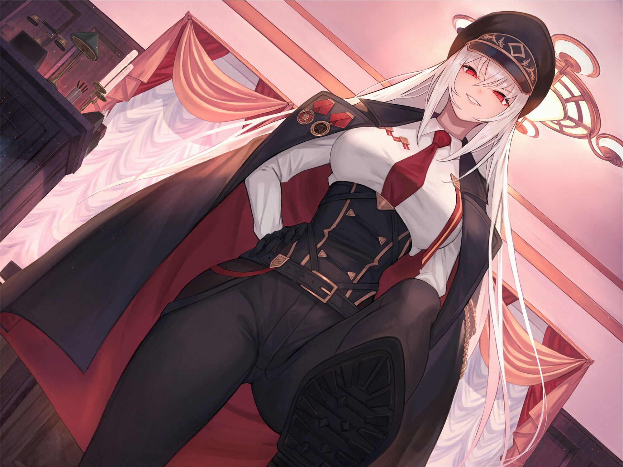 サンプル画像1:銀髪巨乳のドS軍将校に慰み者にされる話 〜蹂躙の先にあるのは屈辱か快楽か〜(スタジオぽんぽこ) [d_220669]