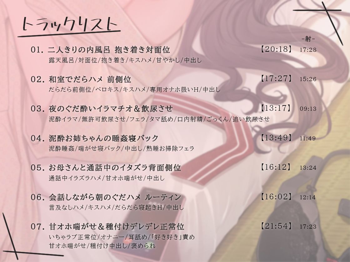 サンプル画像6:【甘オホ】だらハメ 温泉旅館。〜ズボラなお姉ちゃんへの甘喘えがせ だらだら和室えっち〜(ろんりーわん) [d_222116]