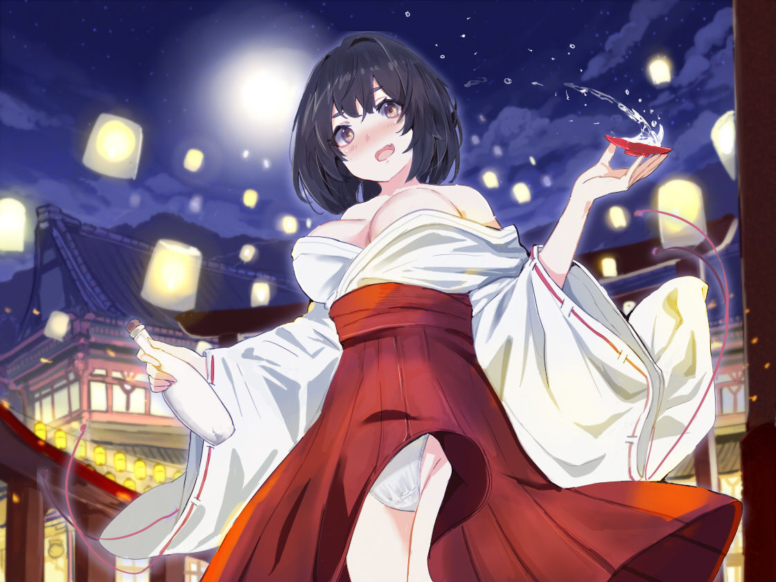 サンプル画像6:［おほ声にゃっ］酔うとHなあなただけの巫女。Hな御神酒の効果でダウナー・メス〇キ・サキュバス変化。おほ声出してHなSEXしちゃいますが、あなたのために祈祷しますね。(にゃんこフェチ) [d_231155]