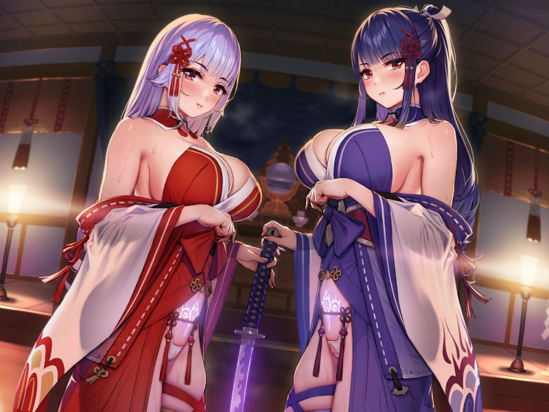 サンプル画像1:【ハメ比べ】退妖巫女の分からせ淫旅抄 〜刻まれし姉妹淫紋〜(ろんりーわん) [d_232003]