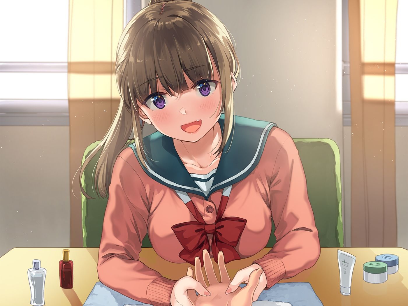 サンプル画像1:JKヒーリングリフレ部〜ギャルJKのハンドケア＆耳かき編〜(USA WORKS) [d_233602]