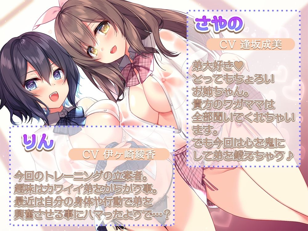 サンプル画像2:【両耳/耳舐め特化】お姉ちゃん×2の負け確定！？甘いようで甘くないお耳トレーニング♪(ひだまりみるくてぃ) [d_233682]