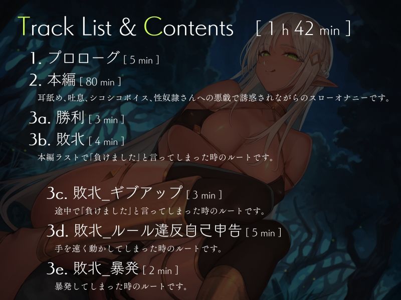 サンプル画像1:1秒1回コキ縛り 大人ダークエルフ with 性奴●のスローオナニー耐久勝負(シルトクレーテ) [d_236256]