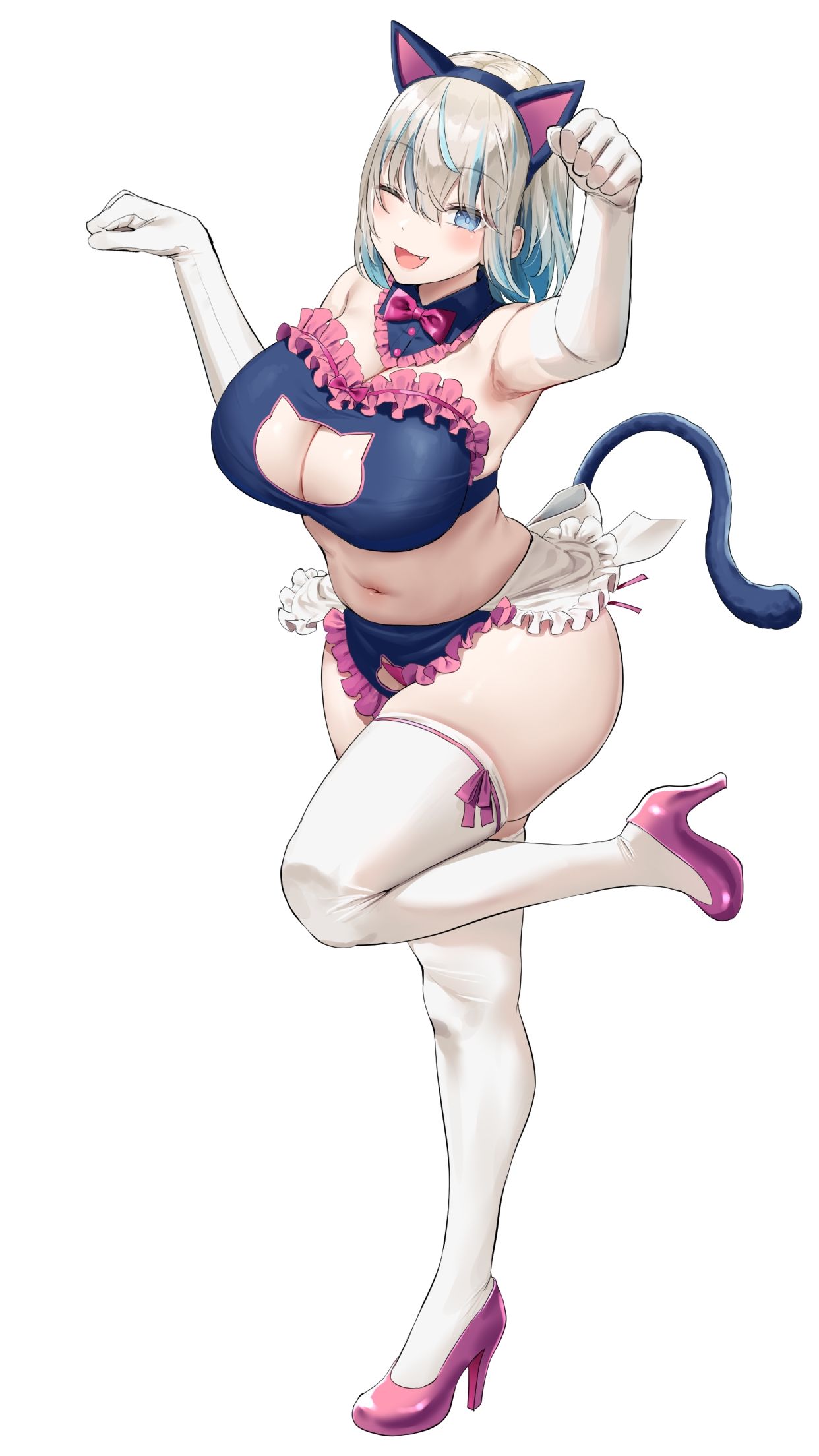 【KU100】猫耳メイドカフェで人気ナンバーワン&ツーの女の子に甘々耳舐め接客をしてもらうお話♪のサンプル画像 6