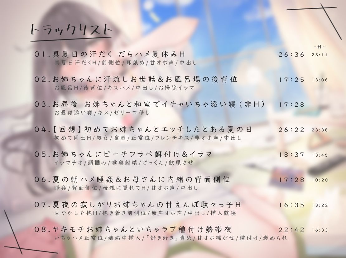 サンプル画像6:だらハメ 夏休み。〜夏バテお姉ちゃんと高温多湿 汗だくえっち〜(ろんりーわん) [d_240303]