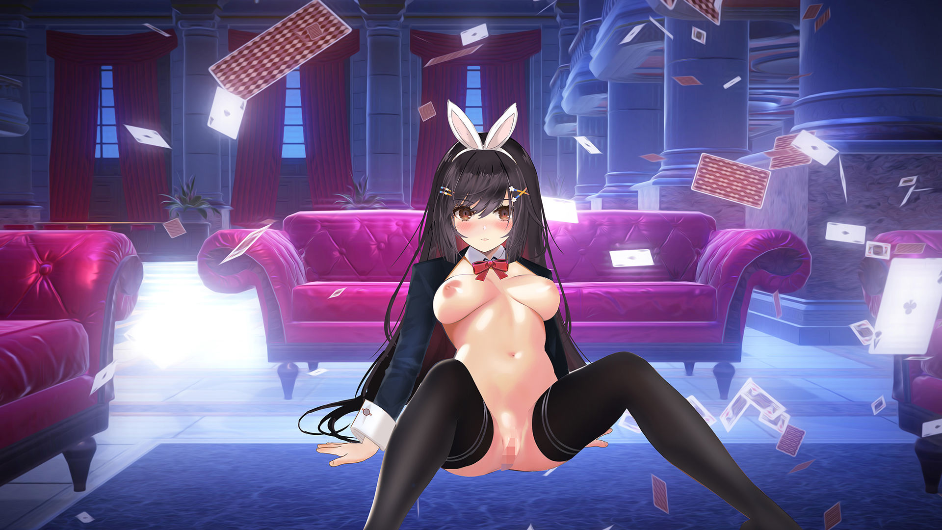 サンプル画像1:バニーとNTR●ックス！？カジノで脱衣トランプゲーム！(ハーフトーンドット) [d_242148]