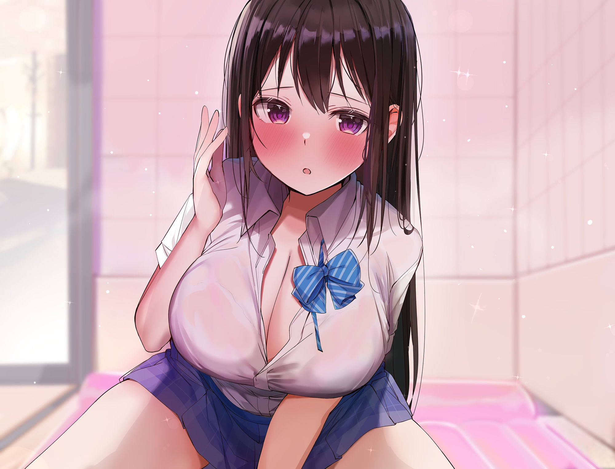 サンプル画像5:【KU100】学園ソープでイチャラブ生ハメえっち！ 〜ガチ恋して甘オホ声出しながらイっちゃいます♪〜(スタジオりふれぼ) [d_242229]