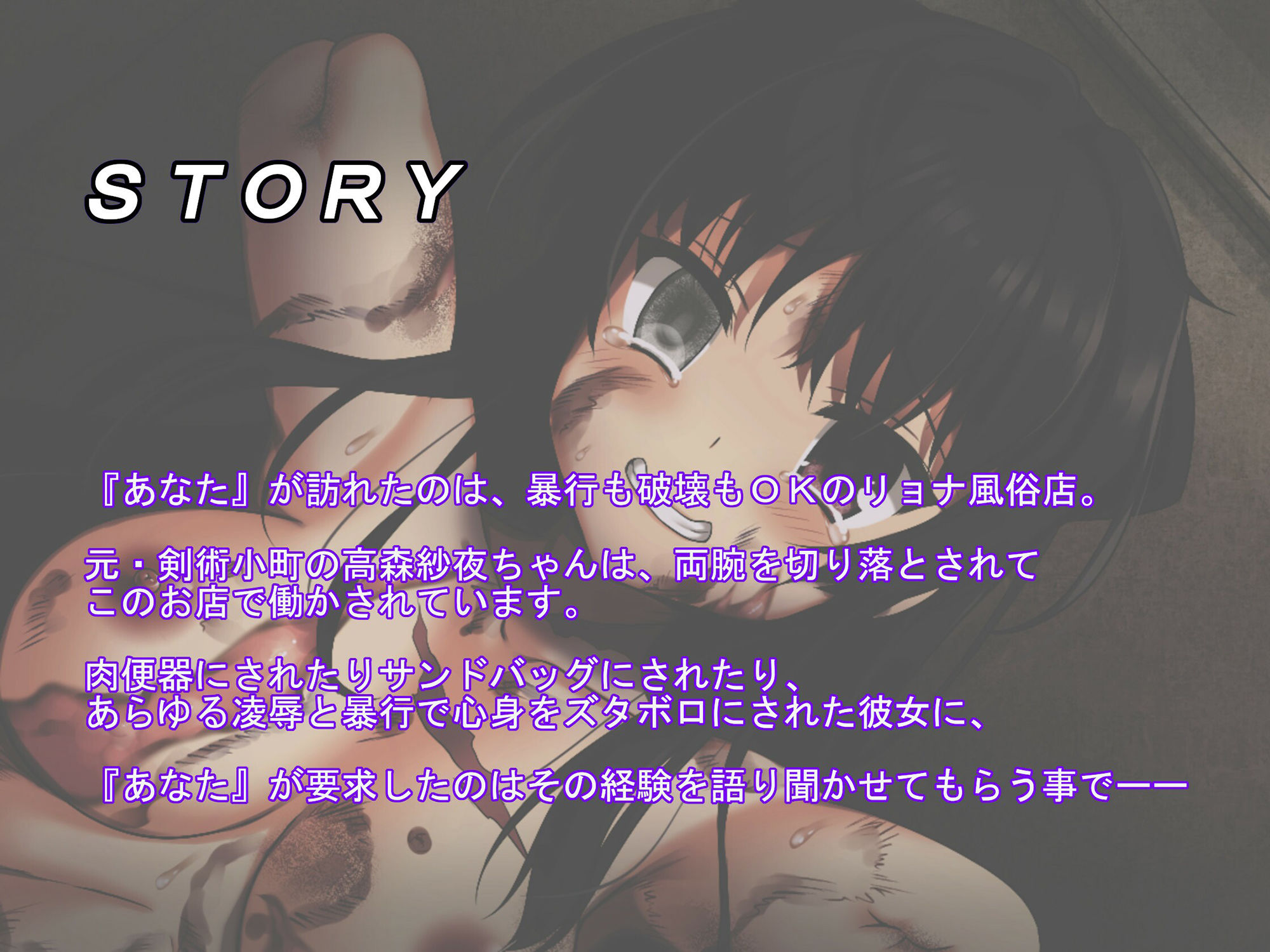 サンプル画像1:元剣術小町の高森紗夜ちゃん（両腕切断済リョナ風俗奴●）に今まで受けた仕打ちを話してもらおう(ケンシスキー広場) [d_242330]