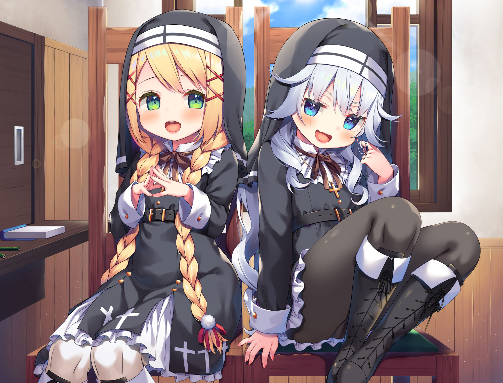 サンプル画像1:【Wメス〇キ耳舐め】えっちな教会懺悔室〜メス〇キカテリナちゃんとバブみ美○女エリーちゃん〜(Whisp) [d_243454]