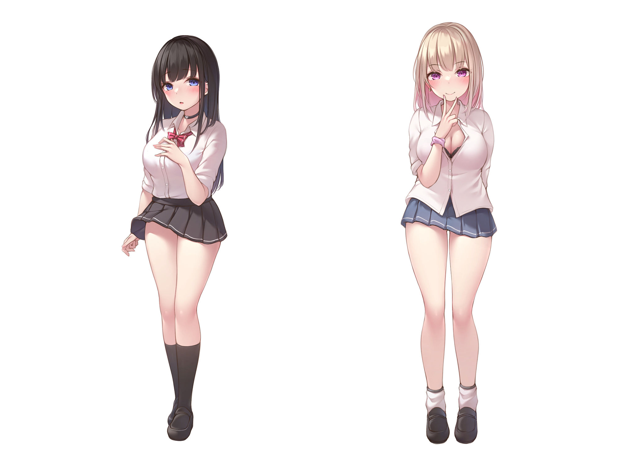 サンプル画像5:【ギャル×優等生】えっちなJK二人とあまあまイチャラブ性活♪【KU100】(Simultaneous) [d_244155]