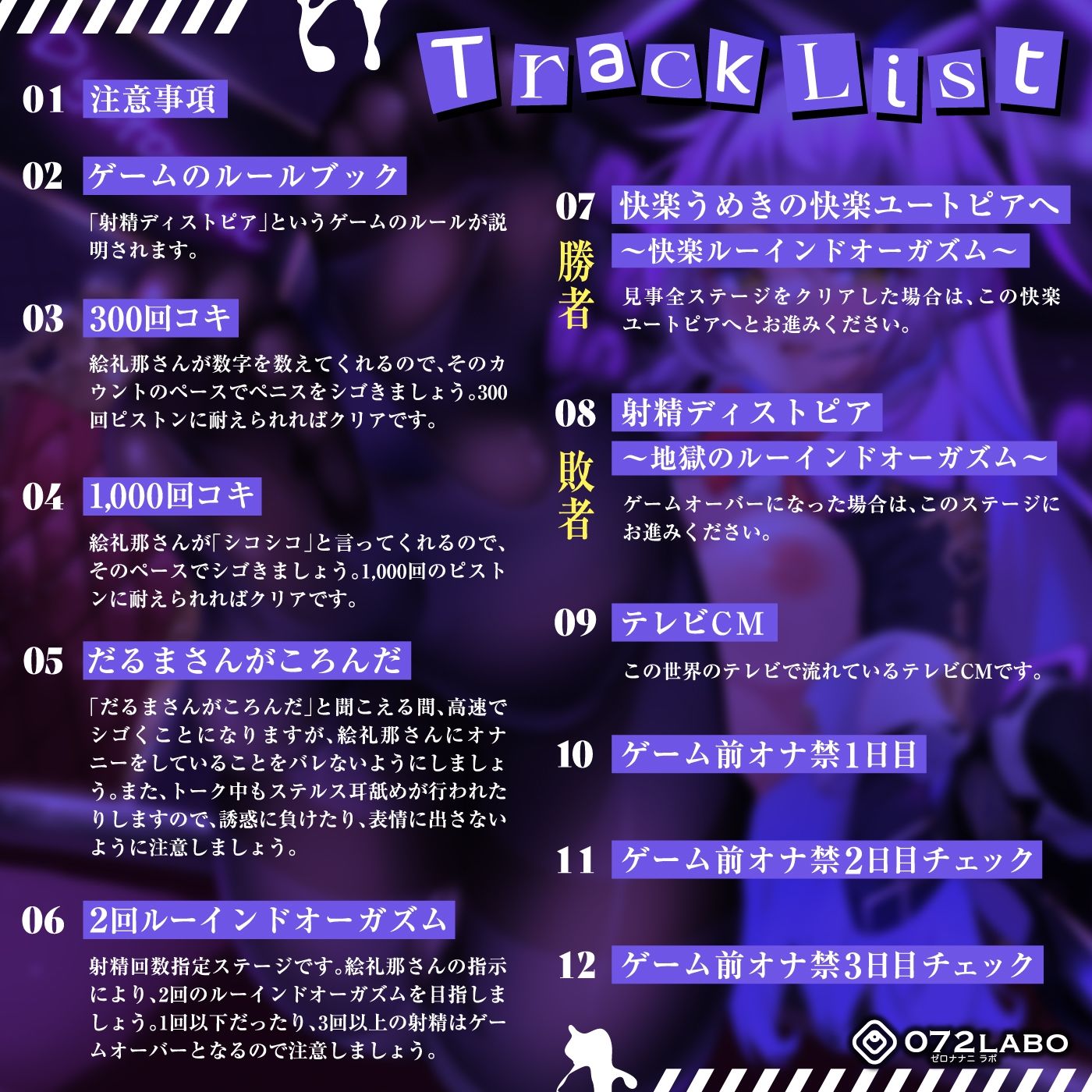 サンプル画像3:【射精デスゲーム】ノルマ式ゲーム「射精ディストピア01」〜精子を賭けた怪しいゲームに参加してしまった〜【Ruined Orgasm】(072LABO) [d_244728]