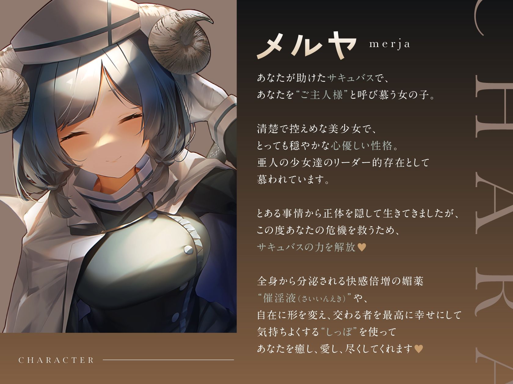 サンプル画像4:メルヤのしゅじん 〜あなたを全肯定する、清楚でえっちなサキュバスナースちゃんに、あまあま犯●れ看護生活しちゃう百合音声〜(プルシアン ブルー) [d_245355]