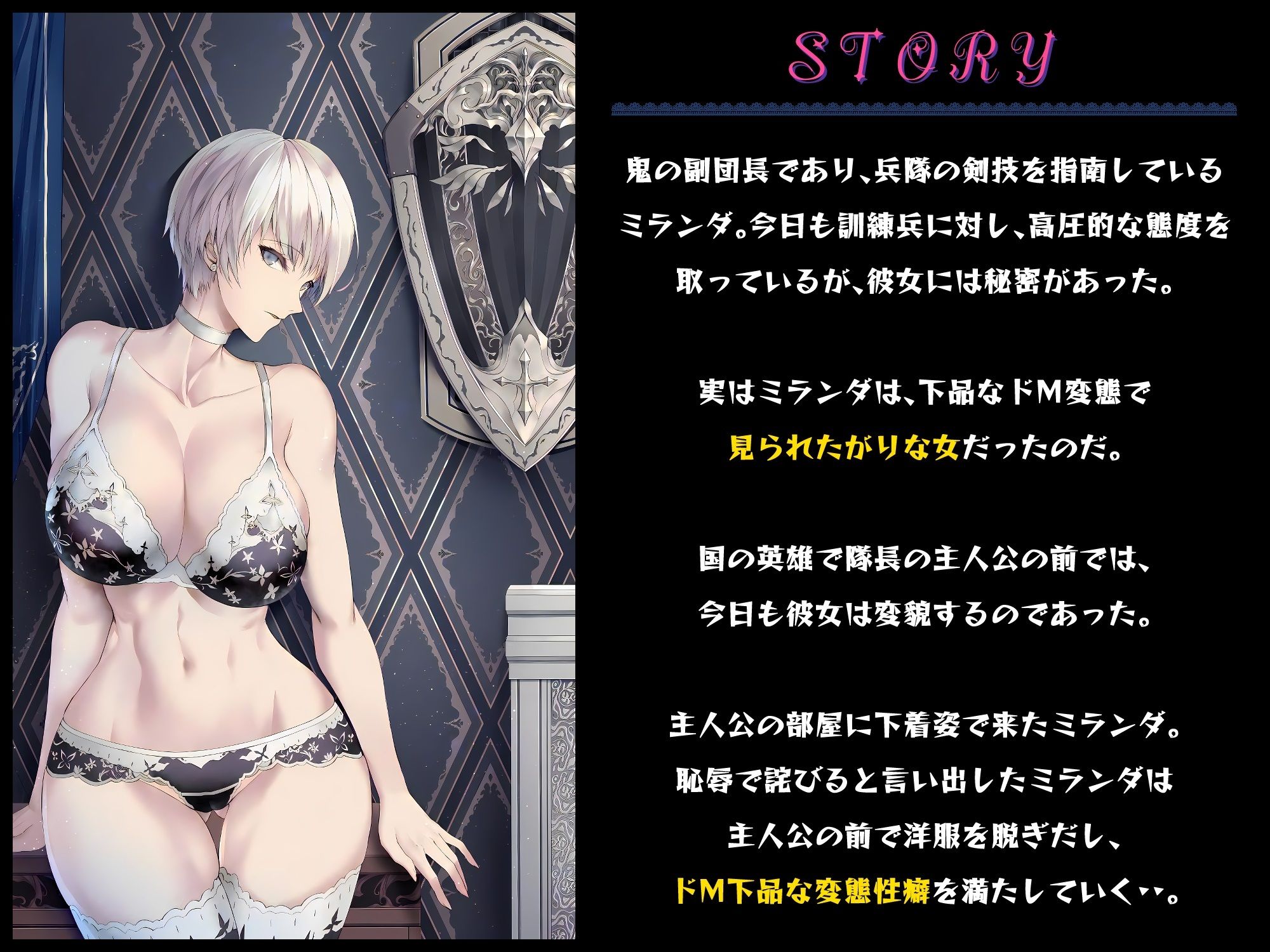 サンプル画像1:クールな副隊長は、性格破綻者のドМ下品な変態女(ドM女史団) [d_251292]