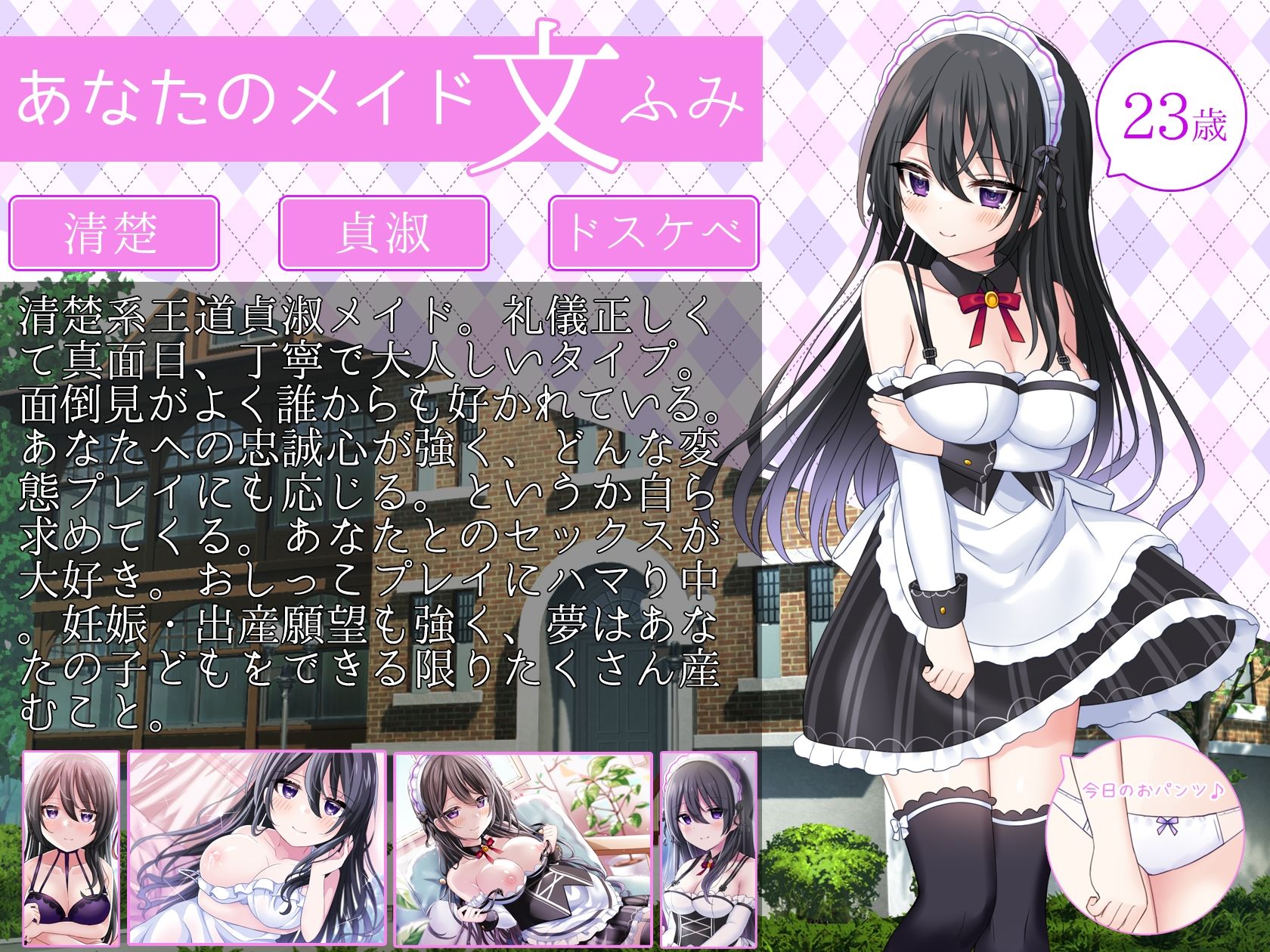 サンプル画像2:【新CV記念価格】お屋敷メイドの文がおま〇こ当番の日にち〇ぽを500回以上連呼してくれる音声(DL製作班) [d_254302]