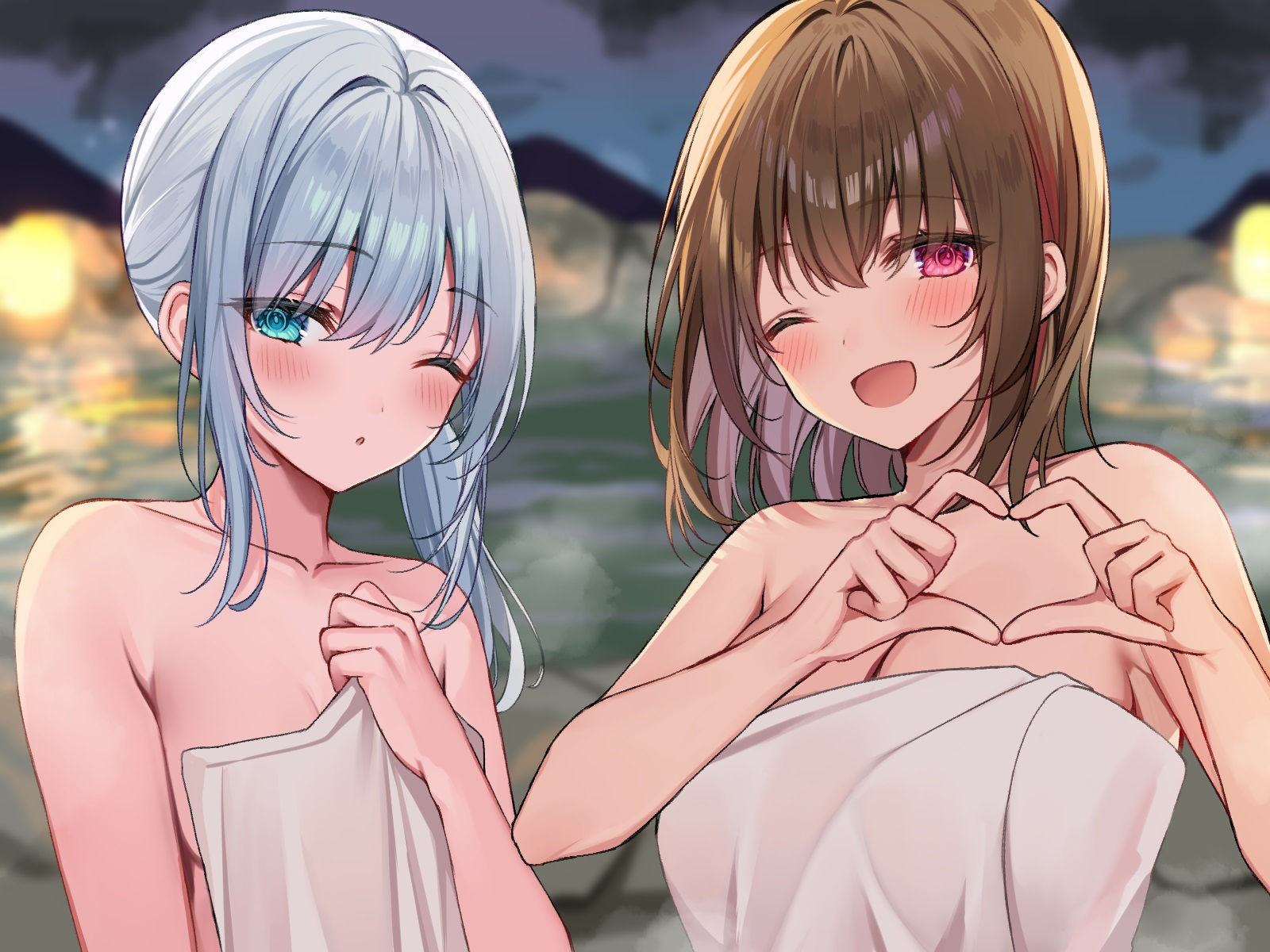 サンプル画像1:【KU100】ゆったりまったりお忍びJourney♪ 女子力100％アイドル2人とハーレム温泉旅行！(Deep；Dahlia) [d_258806]