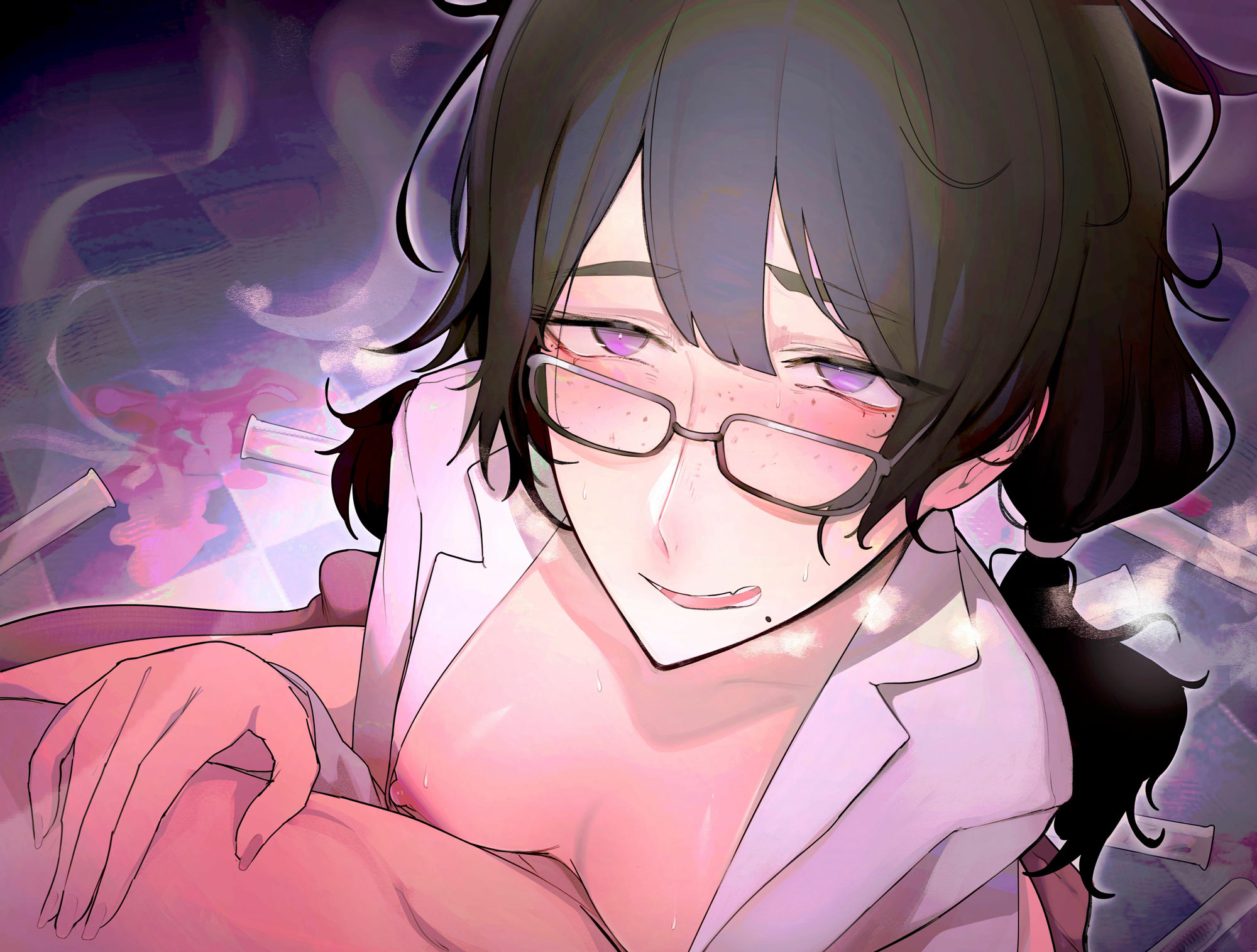 サンプル画像3:帝立おほ声媚薬研究所 〜憧れの先輩研究者に媚薬の治験体にされて、おちんぽリトマス紙にされる話〜(おほ声の館) [d_260396]