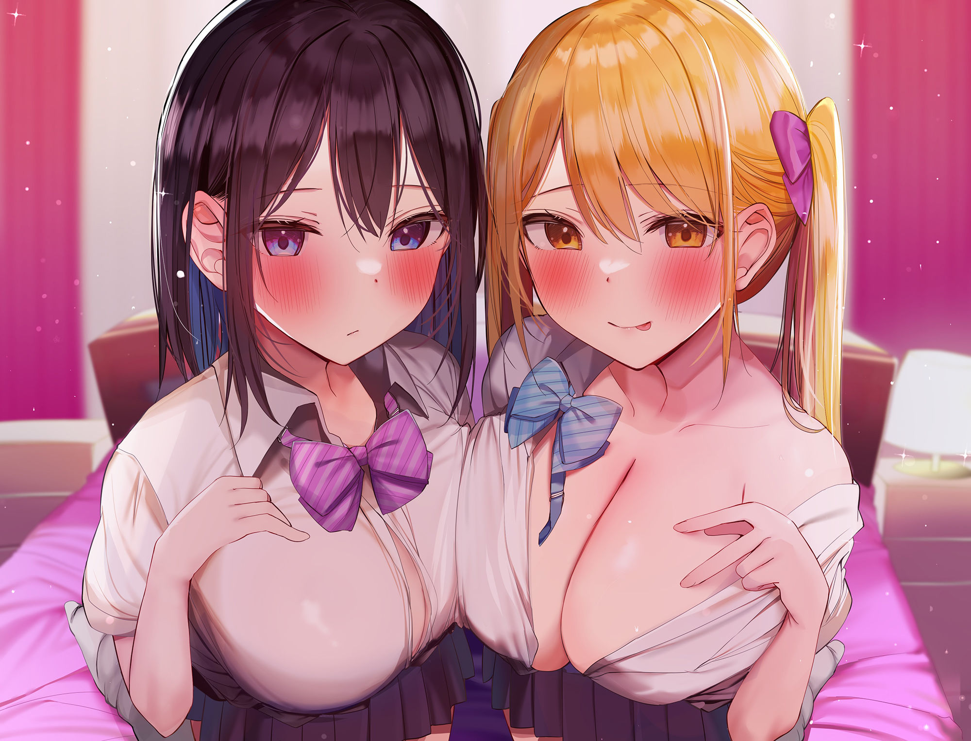 サンプル画像5:【KU100】ダウナーJK＆下品ギャルの超密着エンドレス搾精交尾！ 〜耳元でささやきながら、からかい射精で童貞卒業させてあげる〜【りふれぼプレミアムシリーズ】(スタジオりふれぼ) [d_263250]