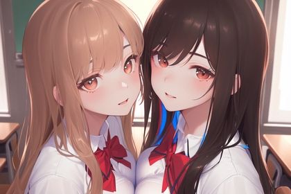 サンプル画像1:【百合】学校のトイレで友達と乳首とアソコ合わせて一緒にイけるか試してみた(たらこクラブ) [d_264567]