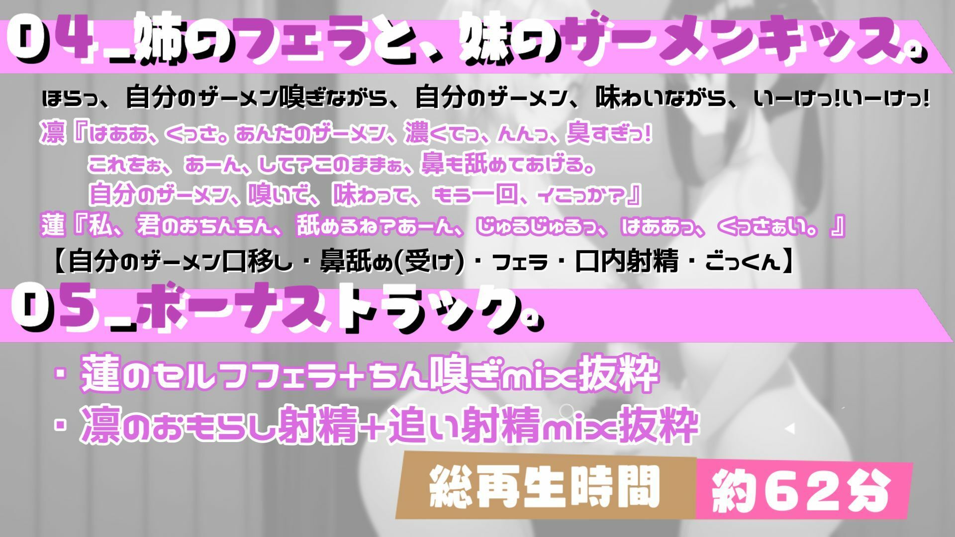 サンプル画像3:【期間限定330円っ！4/19まで！値上げ後990円】爆盛りっ！ふたなりツインズ 嗅ぎ嗅ぎ舐め舐め 犯●れっ！アナルフェラサンドイッチ！(ら・す・ぱ！) [d_265406]