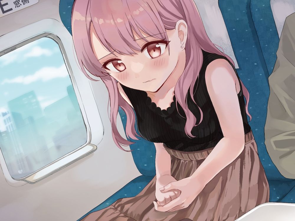 サンプル画像1:新幹線でおしっこを我慢する彼女ちゃん(お漏らしふぇち部) [d_267536]