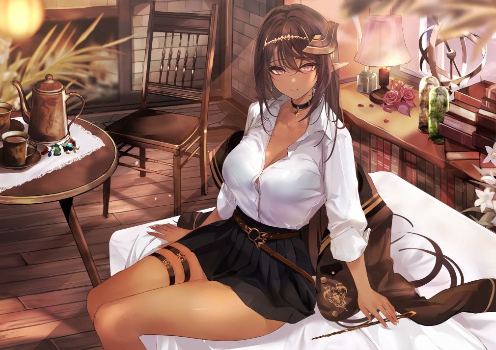 サンプル画像1:低音ダークエルフはクールで優しい魔力抑制委員長 〜ロレワール魔法学園 年上優等生と新入特濃生〜(ろんりーわん) [d_273976]