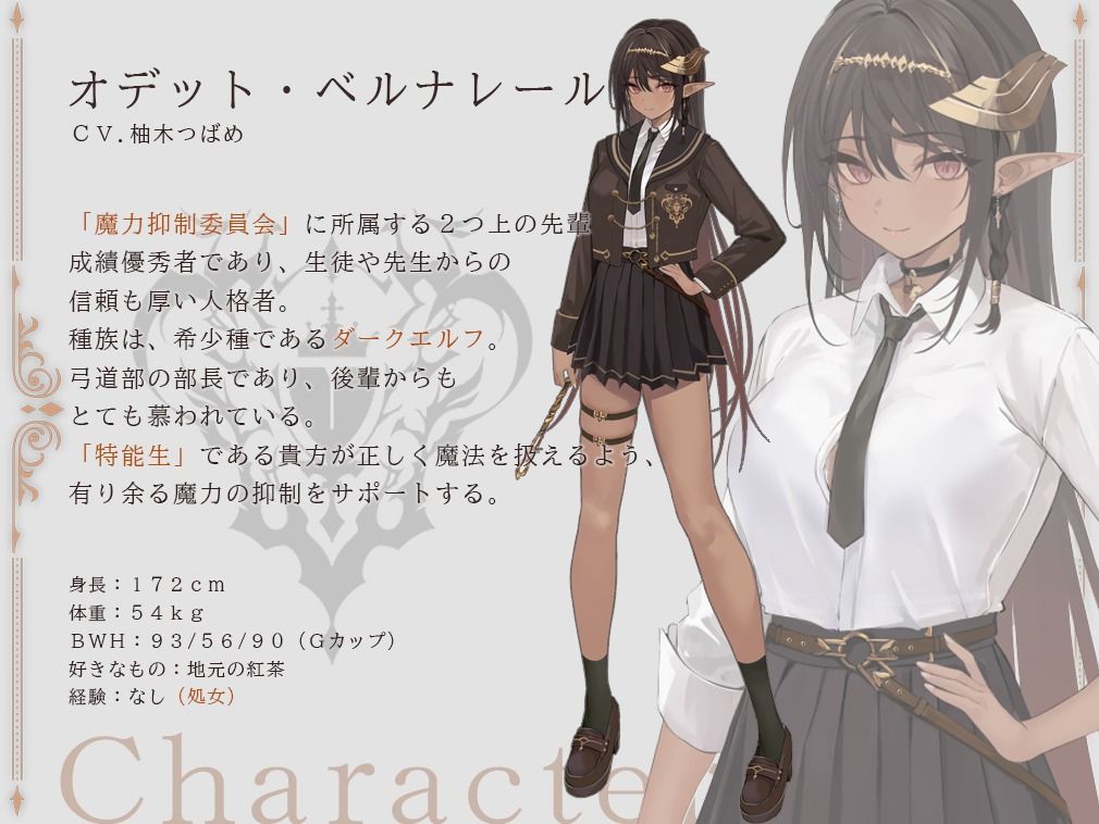 サンプル画像2:低音ダークエルフはクールで優しい魔力抑制委員長 〜ロレワール魔法学園 年上優等生と新入特濃生〜(ろんりーわん) [d_273976]