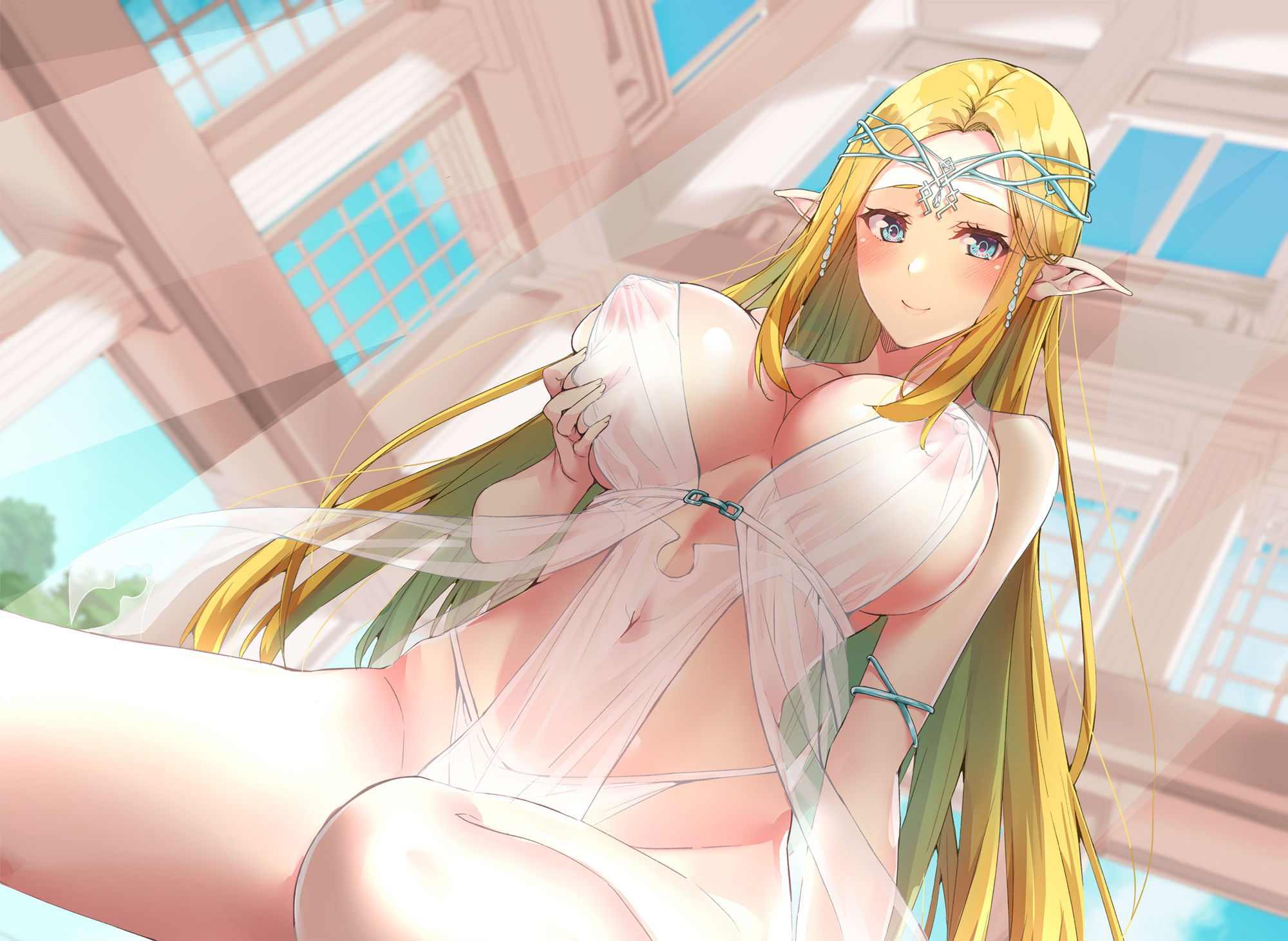 サンプル画像4:【ぶっかけ差分イラスト付き】エルフ女王のあまあま子作り召喚〜もう俺は帰らない〜【KU100】(脳汁ドロップ) [d_279664]