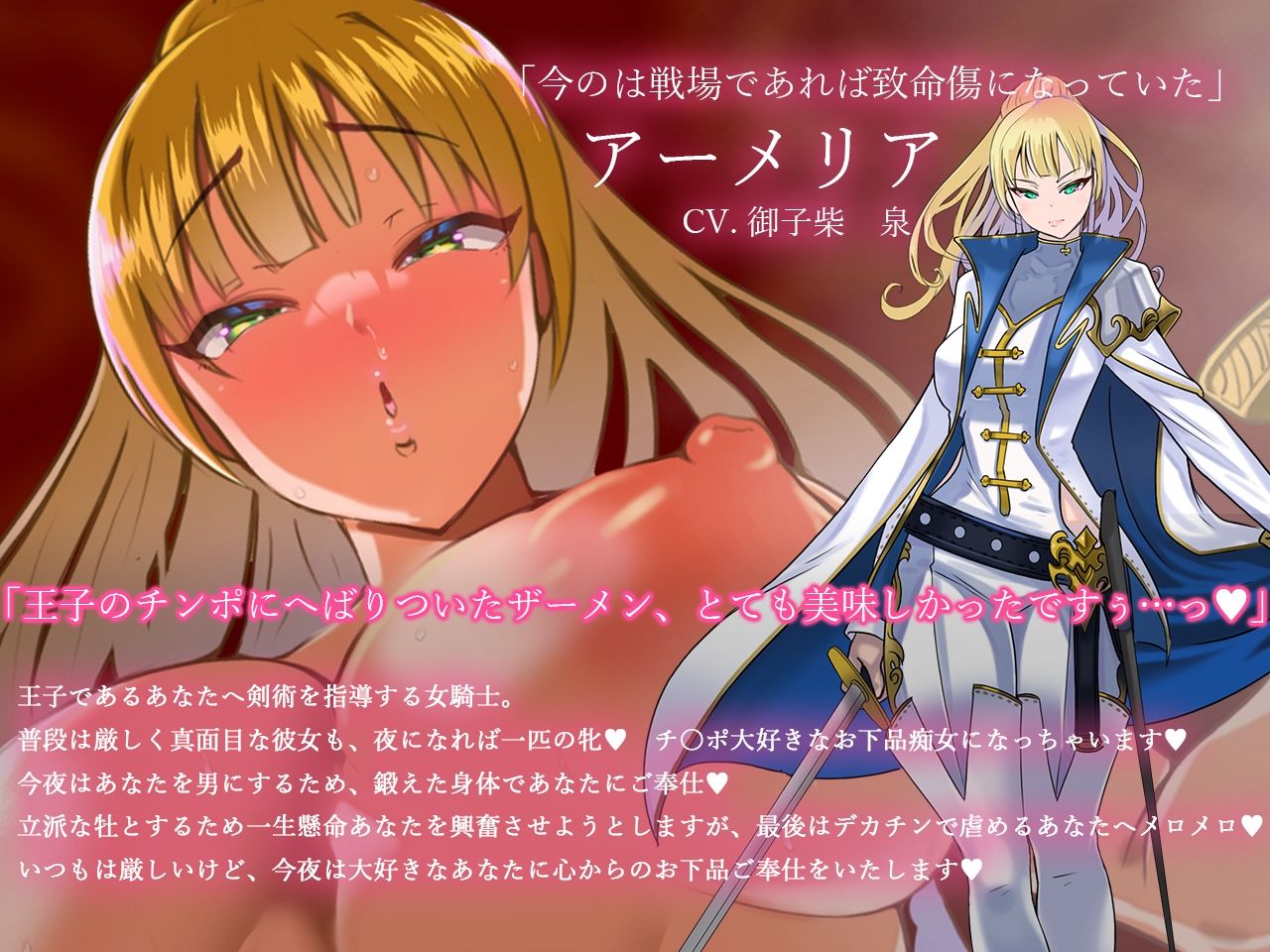 サンプル画像1:堅物クール女騎士の童貞おちんぽ汚下品訓練(TechnoBrake) [d_281237]