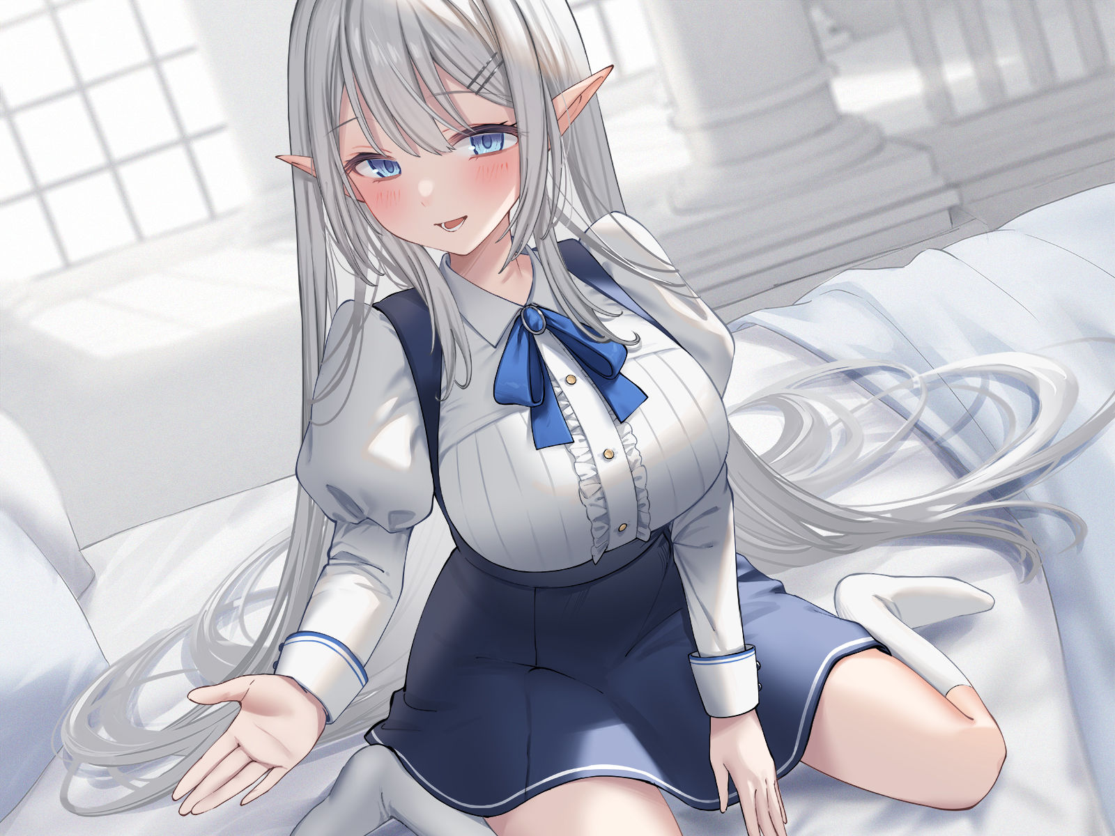 サンプル画像2:清楚な純愛ハイエルフJKと妊活性活〜キス媚びご奉仕から始まる下品などすけべ交尾〜(うこんちゃん☆かんぱにぃ) [d_281666]