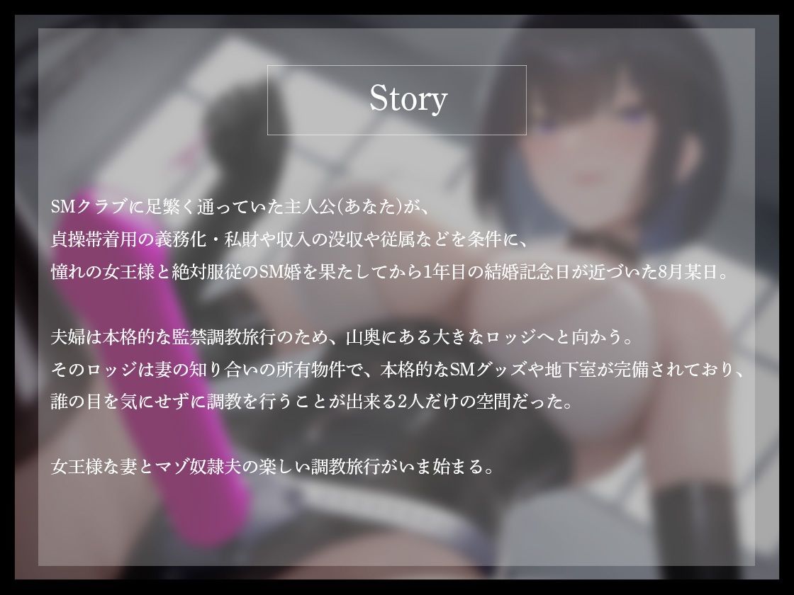 サンプル画像2:【ハードマゾ向けSM】妻女王様の調教日記〜奴●夫のペット化監禁旅行〜【KU100】(オスマグロ) [d_284066]