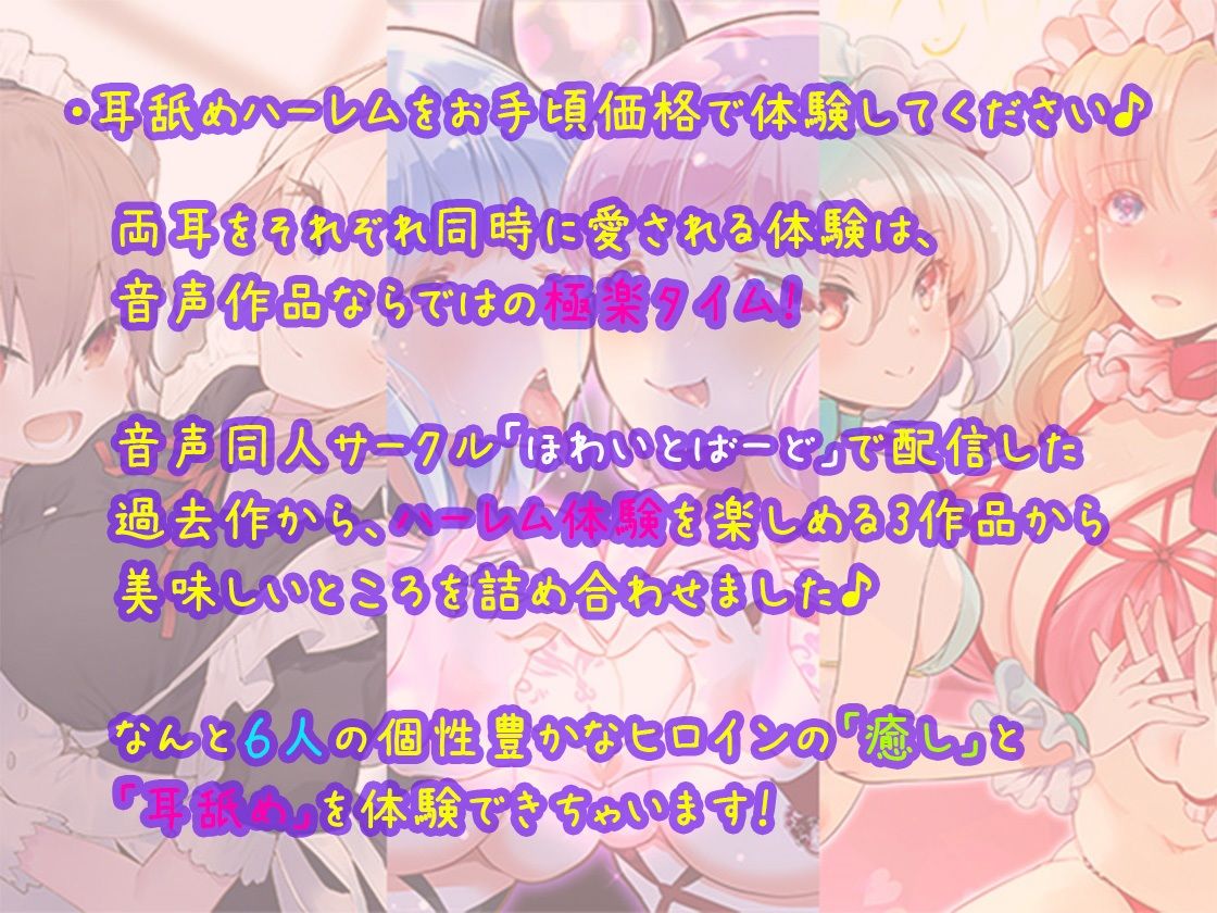サンプル画像1:【3時間半超】異世界ハーレムは終わらない！サキュバス・メイド・エルフに愛される極楽耳舐めてんこもり体験版〜6ヒロイン詰め合わせ〜(ほわいとばーど) [d_285036]