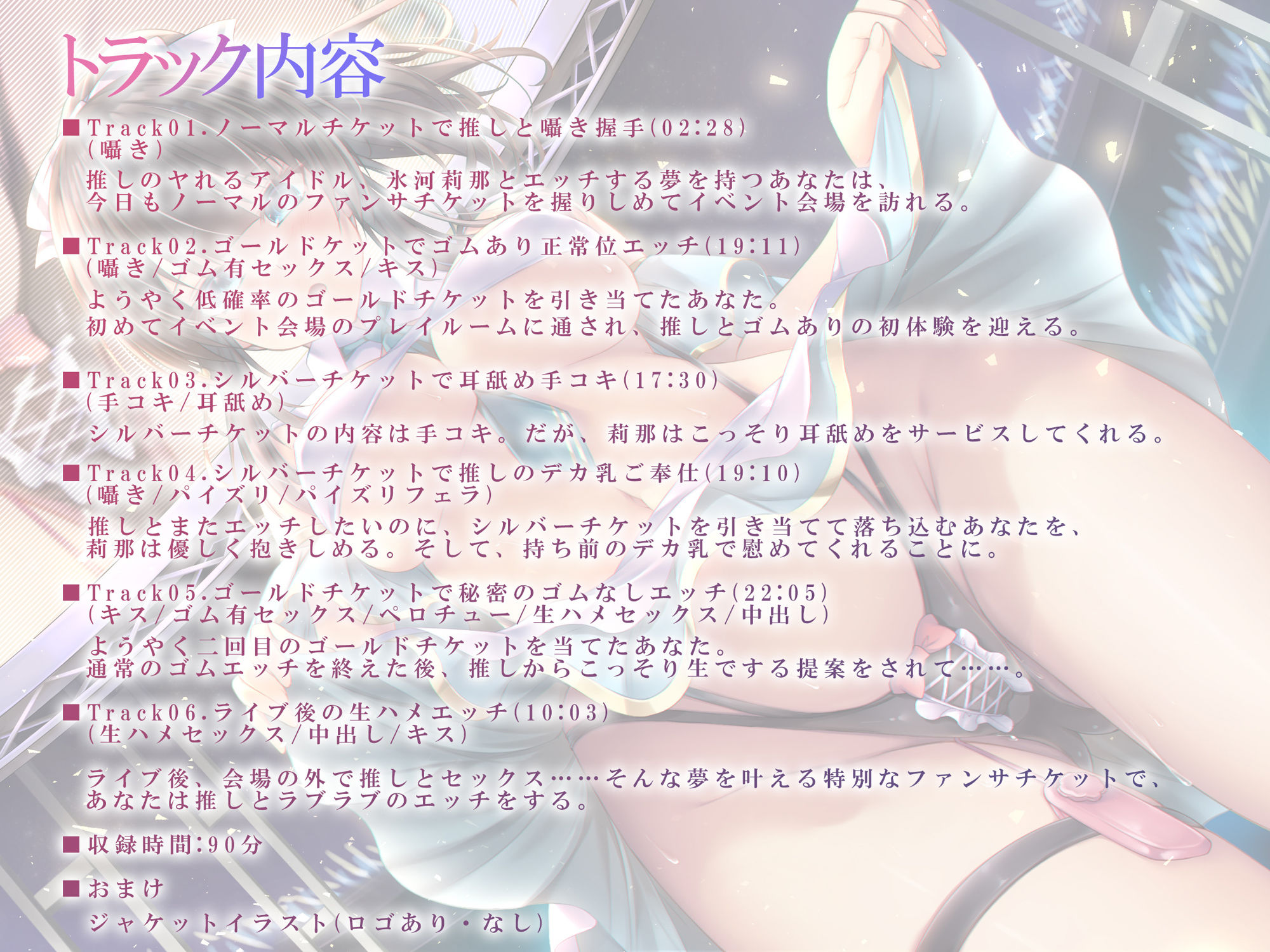 サンプル画像4:【初回限定990円】【バイノーラル】ヤれるアイドル〜課金しまくってクールな推しとファンサエッチ〜 CV:高梨はなみ(響庵) [d_287766]