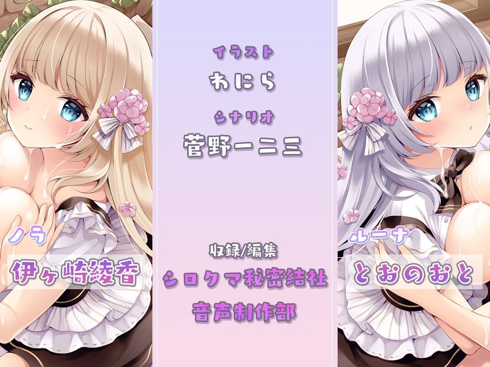 サンプル画像6:勇者様に癒しのご奉仕♪大人しいエルフ姉妹の両耳囁き密着距離の（エッチな）人間観察！(シロクマの嫁) [d_288571]