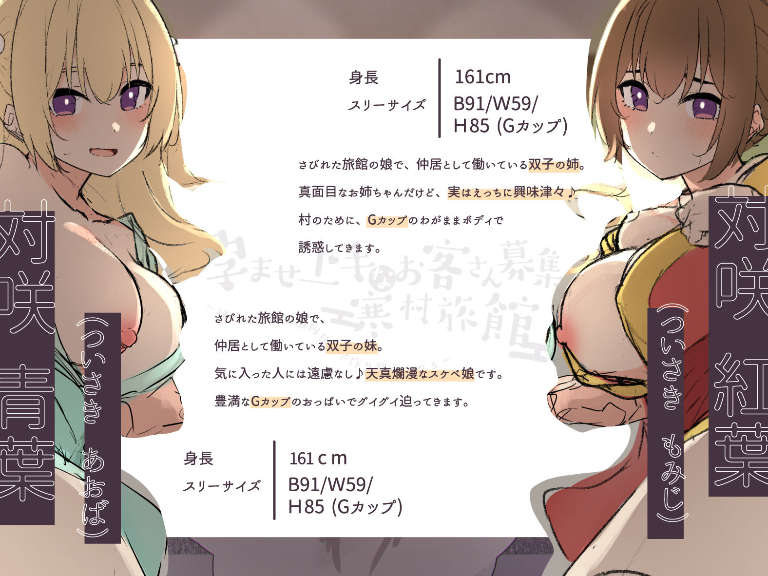 サンプル画像2:【フォーリーサウンド】孕ませ上手なお客さん募集の寒村旅館〜双子姉妹に三泊四日の子作り懇願される〜〈KU100 バイノーラル〉(エモイ堂) [d_293190]