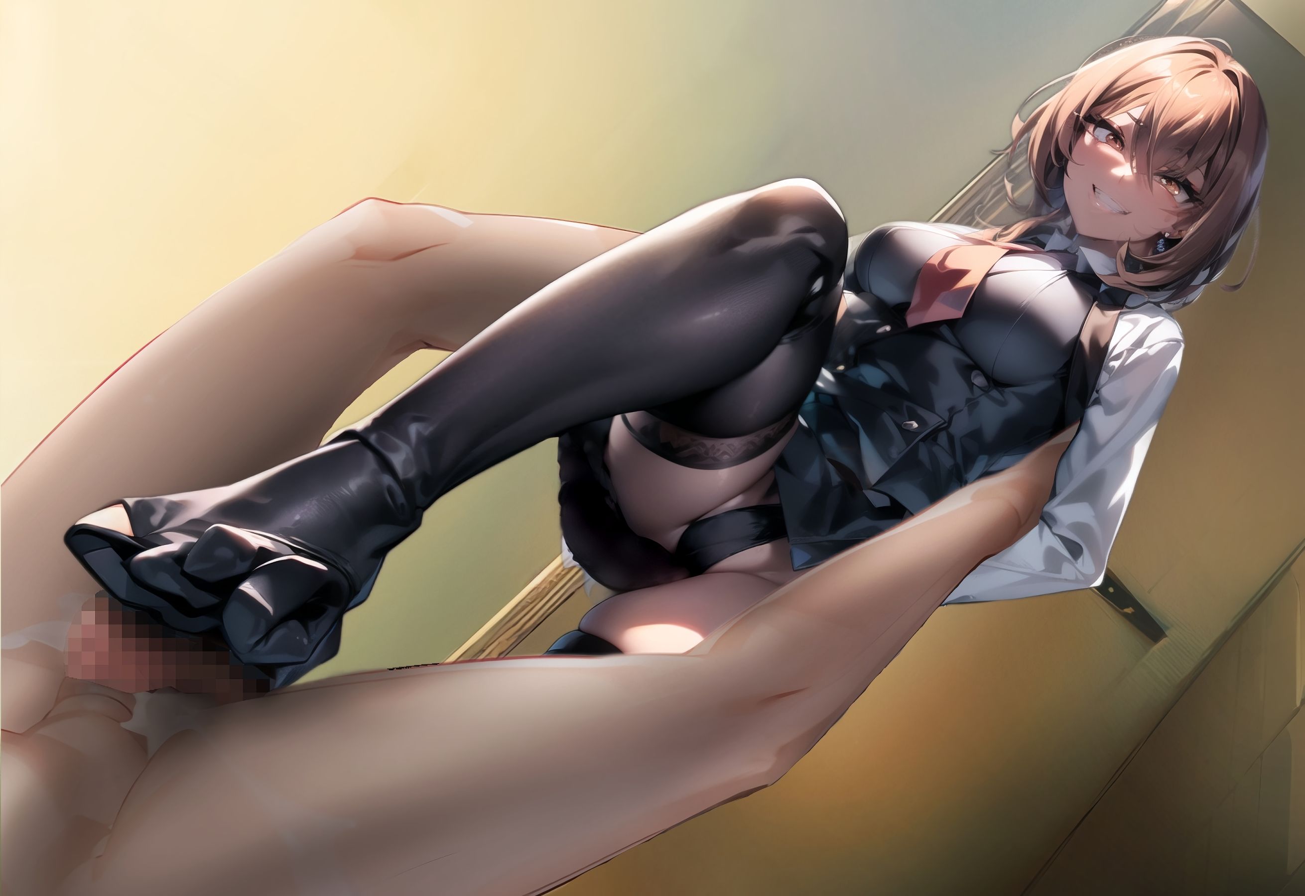 サンプル画像4:【バイノーラル】自分を舐めているバイト先の褐色ギャル後輩に脚でボコられて給料奪われる泥沼人生(DOKU-DOKU-SEN) [d_294917]