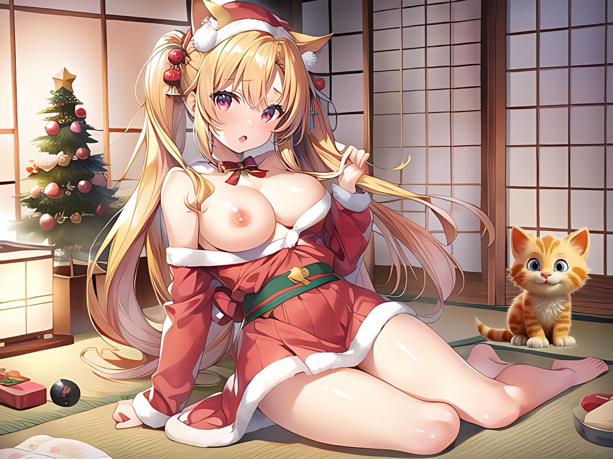 サンプル画像4:【ネコ耳サンタのハメまくりプレゼント】1人寂しくオナニーする童貞男子の元にやってくる巨乳ロリサンタ甘々ラブラブ全肯定でオホ声絶頂中出し交尾快楽漬けクリスマス(しゃぶり〜ぜ) [d_323433]