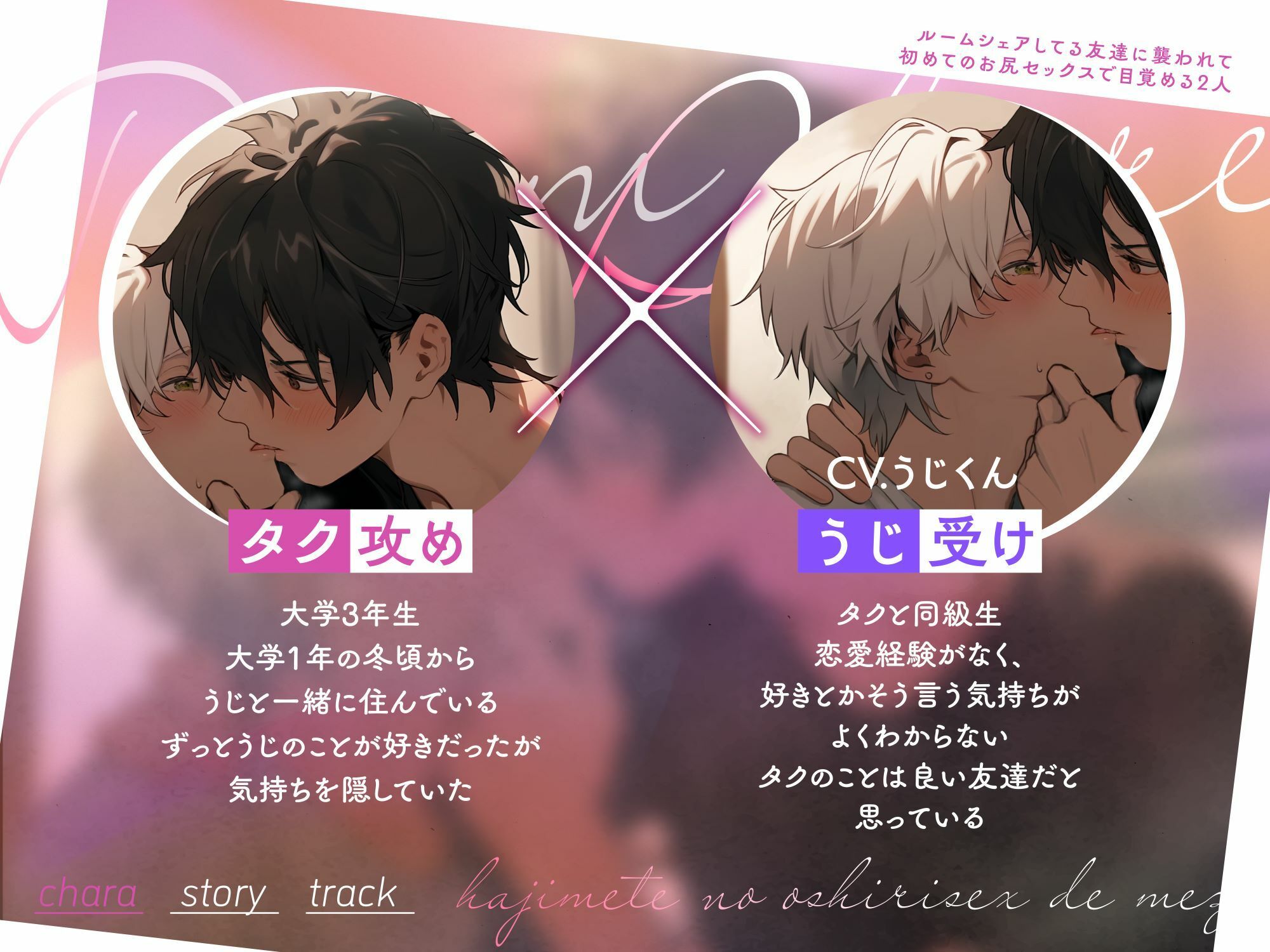 【受け声】ルームシェアしてる友達に襲われて〜初めてのお尻セックスで目覚める2人の画像1