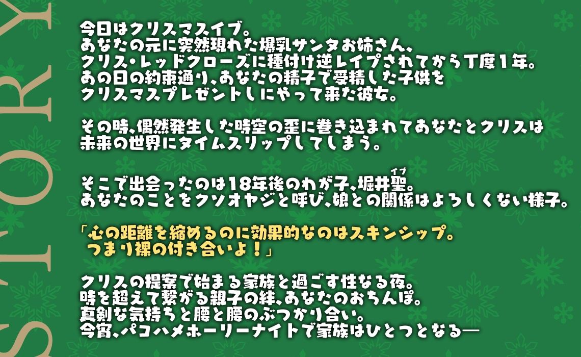 サンプル画像4:聖夜の奇跡！ツンデレ爆乳黒ギャルサンタ娘と時を超えて繋がる親子の絆と貴方のおちんぽinパコハメホーリーナイト(フォレスト・キャラバン) [d_324983]