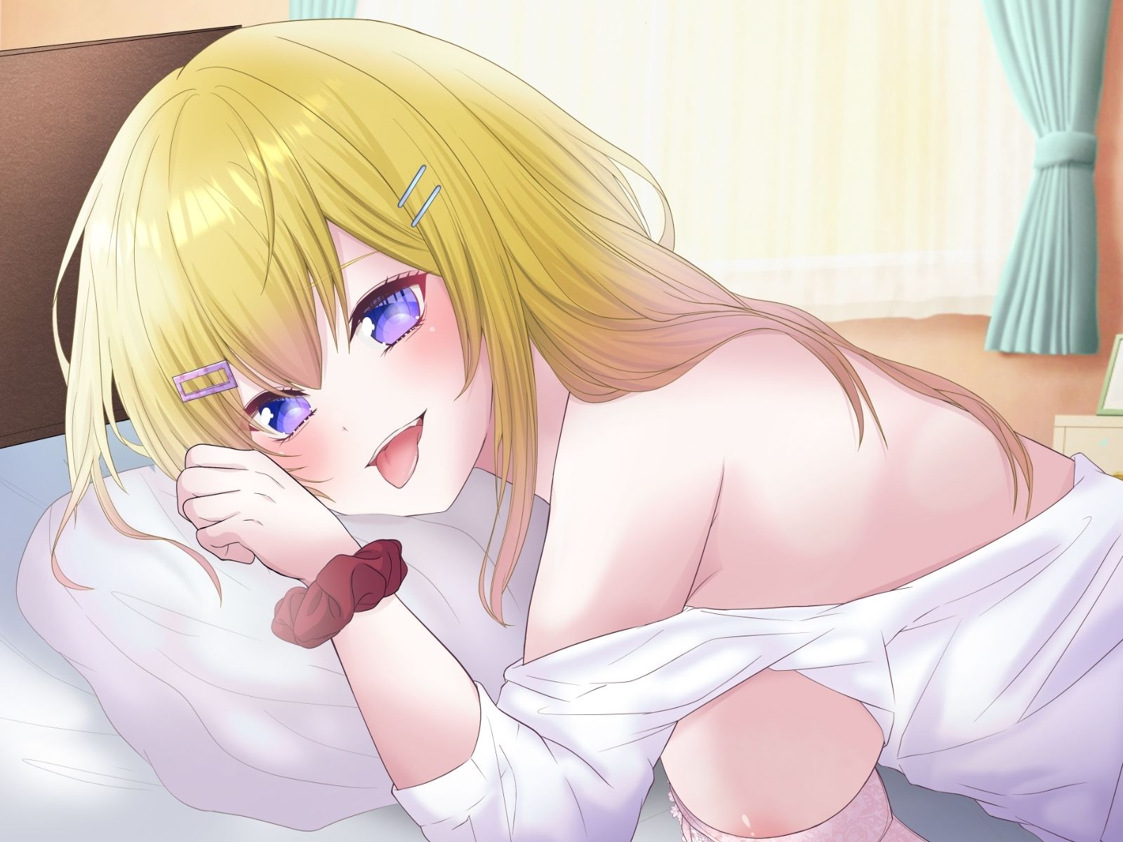 サンプル画像1:漫画目当てで遊びに来たギャル系JKとはじめての添い寝えっち(特進くらす) [d_326283]