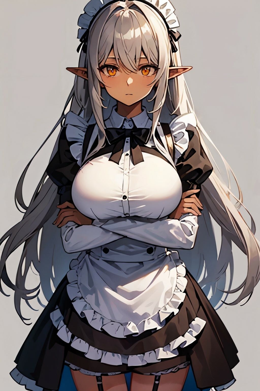 サンプル画像2:無表情で事務的に性処理する巨乳ダークエルフのメイドさんが俺の事を好き過ぎた(巨乳大好き屋) [d_338460]